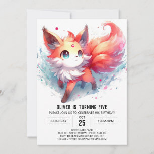 Boho Happy Fox Birthday Einladung