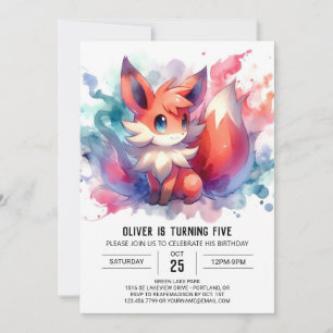 Boho Happy Fox Birthday Einladung