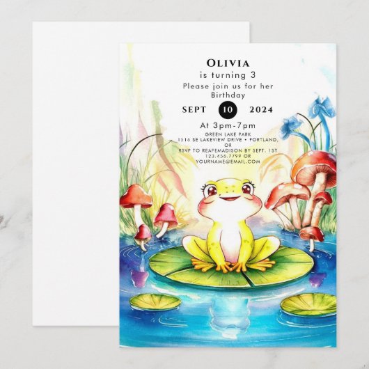 Boho Happy Frog Birthday Einladung (Vorne/Hinten)