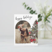 Boho Happy Holidays Foto Postkarte (Stehend Vorderseite)