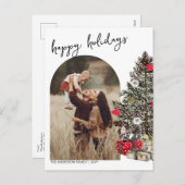 Boho Happy Holidays Foto Postkarte (Vorne/Hinten)