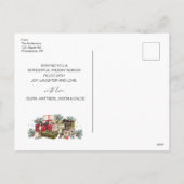 Boho Happy Holidays Foto Postkarte (Rückseite)