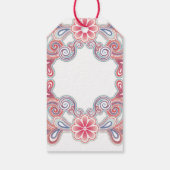 Boho Happy Xmas Rote und Lila Wirbel Geschenkanhänger (Rückseite)