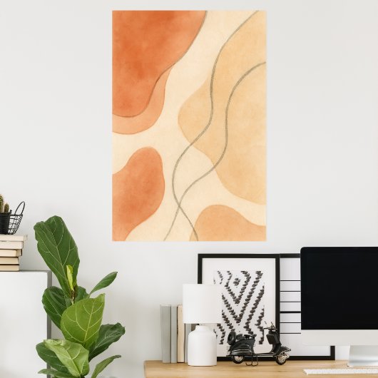 Boho Harmony | Minimalist Abstract Wall Art Poster (Heimbüro)