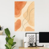 Boho Harmony | Minimalistische abstrakte Wandkunst Poster (Heimbüro)
