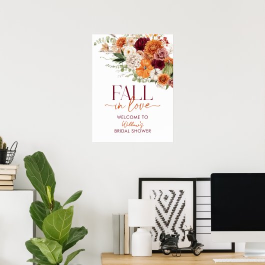 Boho Harvest Fall Brautparty Begrüßungspposter Poster (Heimbüro)