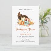Boho Harvest Fall Pumpkin Erntedank Dinner Einladung (Stehend Vorderseite)