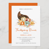 Boho Harvest Fall Pumpkin Erntedank Dinner Einladung (Vorne/Hinten)