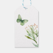 Boho He gibt mir Schmetterlinge grünes Brautparty Geschenkanhänger (Rückseite)