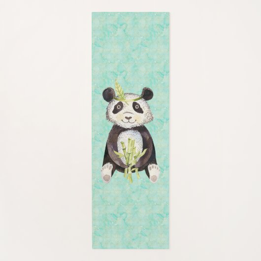 Boho Headband Panda Yogamatte (Vorderseite)