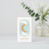 Boho Healing Hand Celestial Moon Tarot AQUA Visitenkarte (Stehend Vorderseite)
