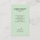 Boho Healing Hand Celestial Moon Tarot GREEN Visitenkarte (Rückseite)