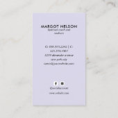 Boho Healing Hand Celestial Moon Tarot Lila Visitenkarte (Rückseite)