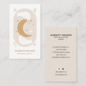 Boho Healing Hand Celestial Moon Tarot Lila Visitenkarte (Vorne/Hinten)