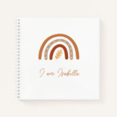 Boho Heart and Leaf Rainbow Kids "I am" Notebook Notizblock (Vorderseite)