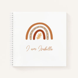 Boho Heart and Leaf Rainbow Kids "I am" Notebook Notizblock