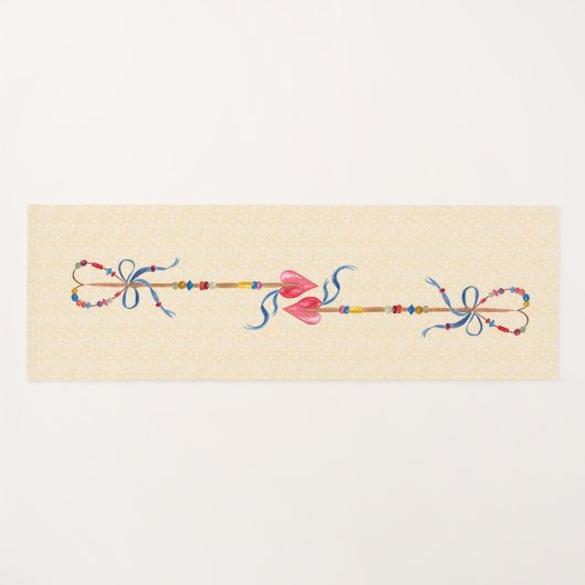 Boho Heart Arrows Yogamatte (Vorderseite (Horizontal))