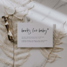 Boho Heart Books for Baby Shower Request Card E100