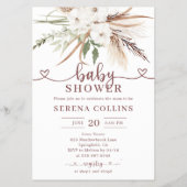 Boho Heart Calligraphy Foto Babydusche Flyer (Vorne)