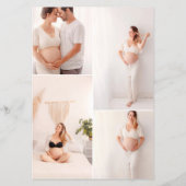 Boho Heart Calligraphy Foto Babydusche Flyer (Hinten)