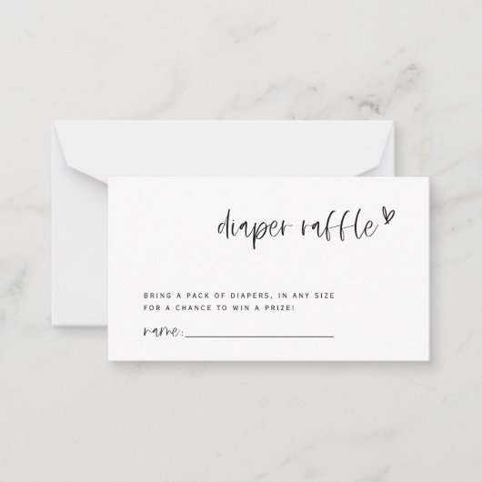 Boho Heart Diaper Raffle Baby Duschkarte Mitteilungskarte (Vorderseite)