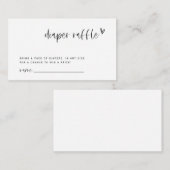 Boho Heart Diaper Raffle Baby Duschkarte Mitteilungskarte (Vorne/Hinten)