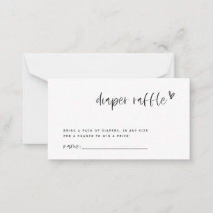 Boho Heart Diaper Raffle Baby Duschkarte Mitteilungskarte