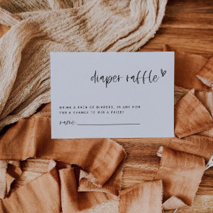 Boho Heart Diaper Raffle Baby Shower Game E100 Mitteilungskarte