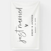 Boho Heart Just Married Car Banner Party Sign E100 (Vertikal)