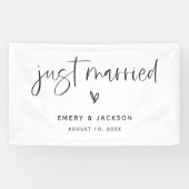 Boho Heart Just Married Car Banner Party Sign E100 (Horizontal)
