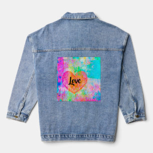 Boho Heart Liebe Jeansjacke