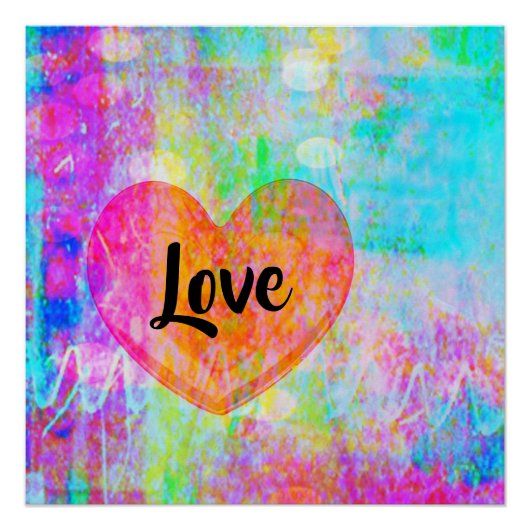 Boho Heart Liebe Poster (Vorderseite)