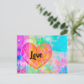 Boho Heart Liebe Postkarte (Stehend Vorderseite)