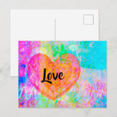 Boho Heart Liebe Postkarte (Vorne/Hinten)