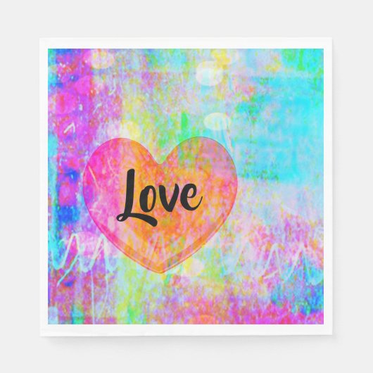 Boho Heart Liebe Serviette (Vorderseite)