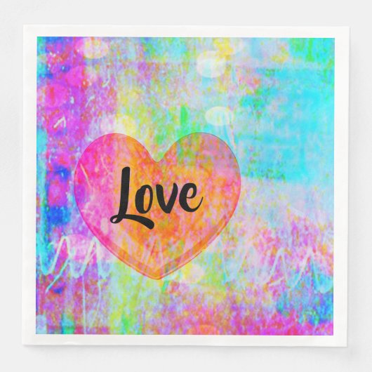 Boho Heart Liebe Serviette (Vorderseite)