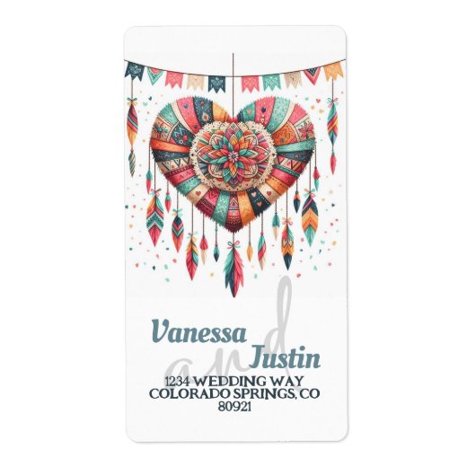 Boho Heart Piniata Adresse (Vorne)