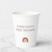 Boho Heart Rainbow Baby Shower Pappbecher (Vorderseite)