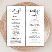 Boho Heart Script Calligraphy Wedding Zeremony Programm