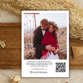 Boho Heart Script Foto Overlay QR Code Wedding Einladung