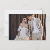 Boho Heart Script Sage Green Wedding Foto Dankeskarte (Rückseite)