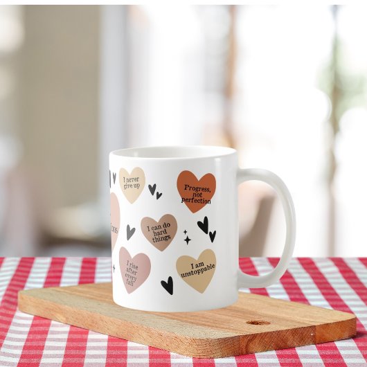 Boho Heart Zitat, positives Empowerment-Pflegegesc Kaffeetasse
