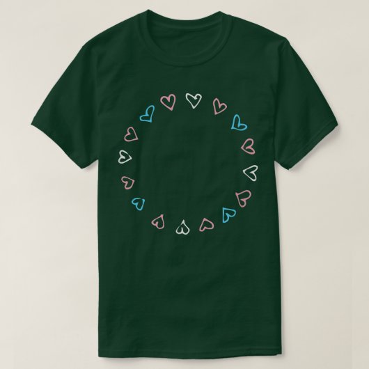 Boho Hearts Circle Trans Pride Flag Transgender Ri T-Shirt (Design vorne)
