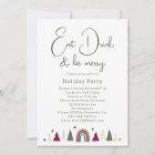 Boho Hearts essen Drink und seien Sie frohe Feier Einladung (Vorderseite)