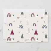 Boho Hearts Happy Green Drei Fotos Weihnachten (Rückseite)