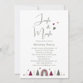 Boho Hearts Jingle und Mingle Holiday Party Einladung (Vorderseite)