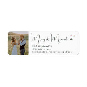 Boho Hearts Merry & Verheiratet Foto Rücksendeadre