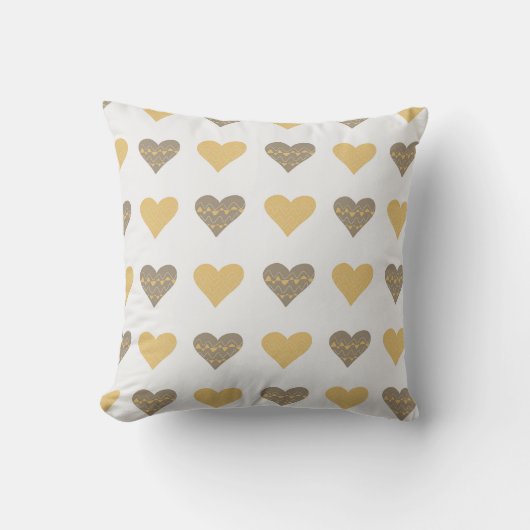 Boho Hearts Pattern Pillow Kissen (Vorderseite)