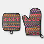 Boho Heat Guard Set - Stamm Oven Mitt & Pot Holder (Vorderseite)