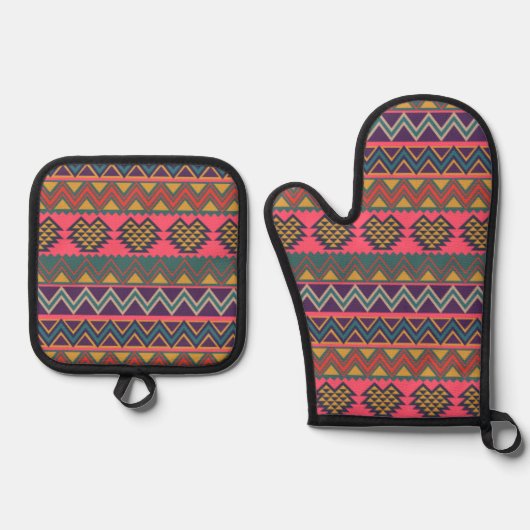 Boho Heat Guard Set - Stamm Oven Mitt & Pot Holder (Vorderseite)